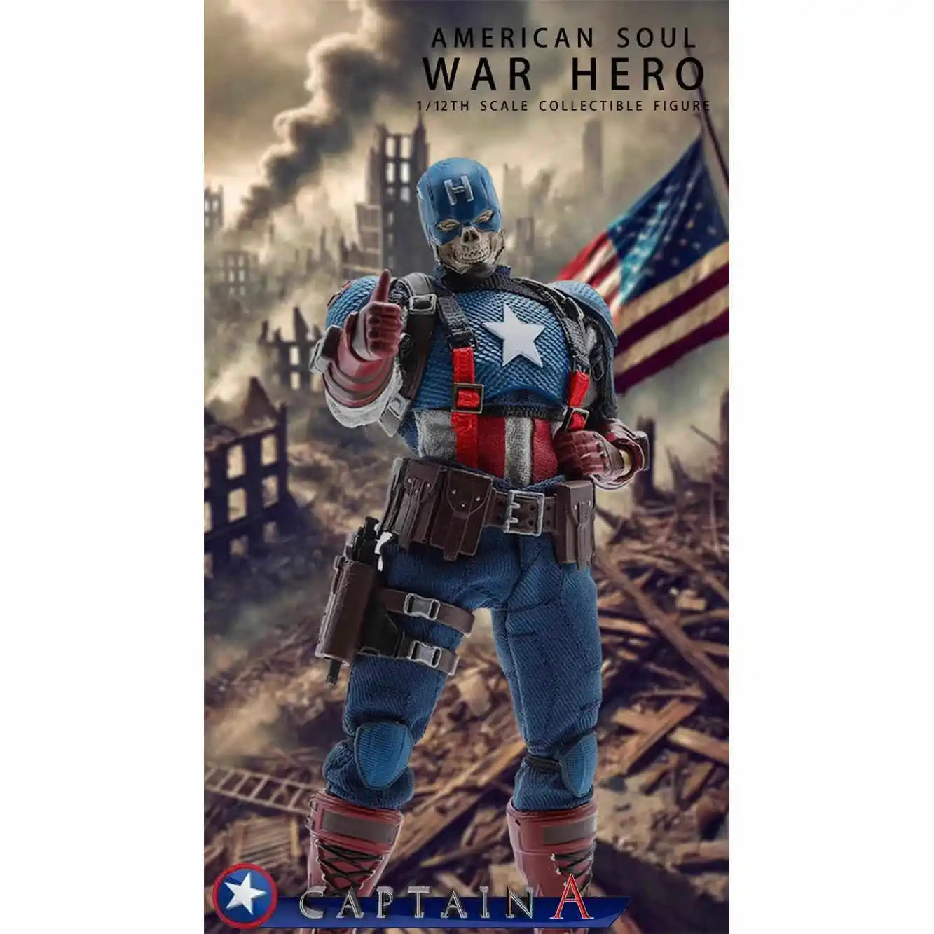 War Hero Action Figure Captain American Soul 1/12 Scale Collectible JMToys JM003 Anime Model Toys for Boys Gifts Original Box