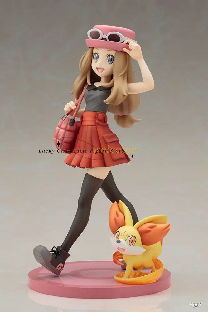 In Stock Original Kotobukiya Pokémon Figure Series Pokemon Serena Fennekin 20CM Anime Cute Statue Figure Gift