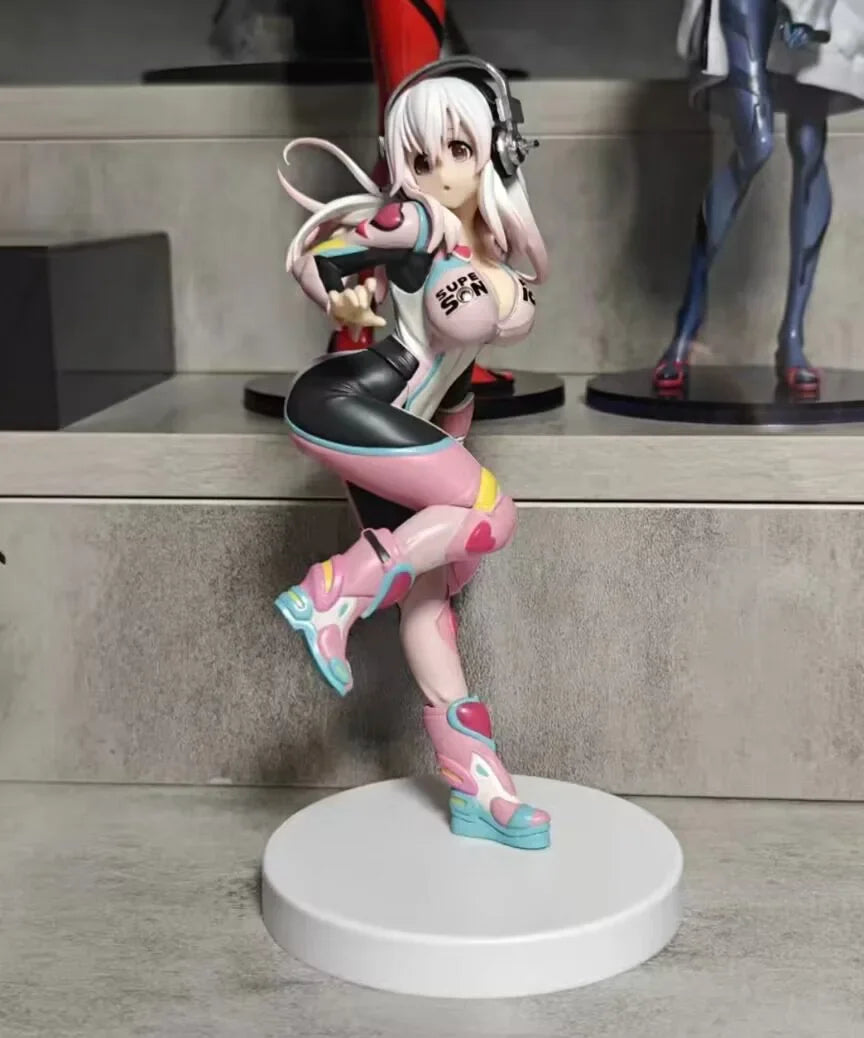100% genuine Lowest promotional price Japanese original anime figure super sonico  racing suit pink ver action figure
