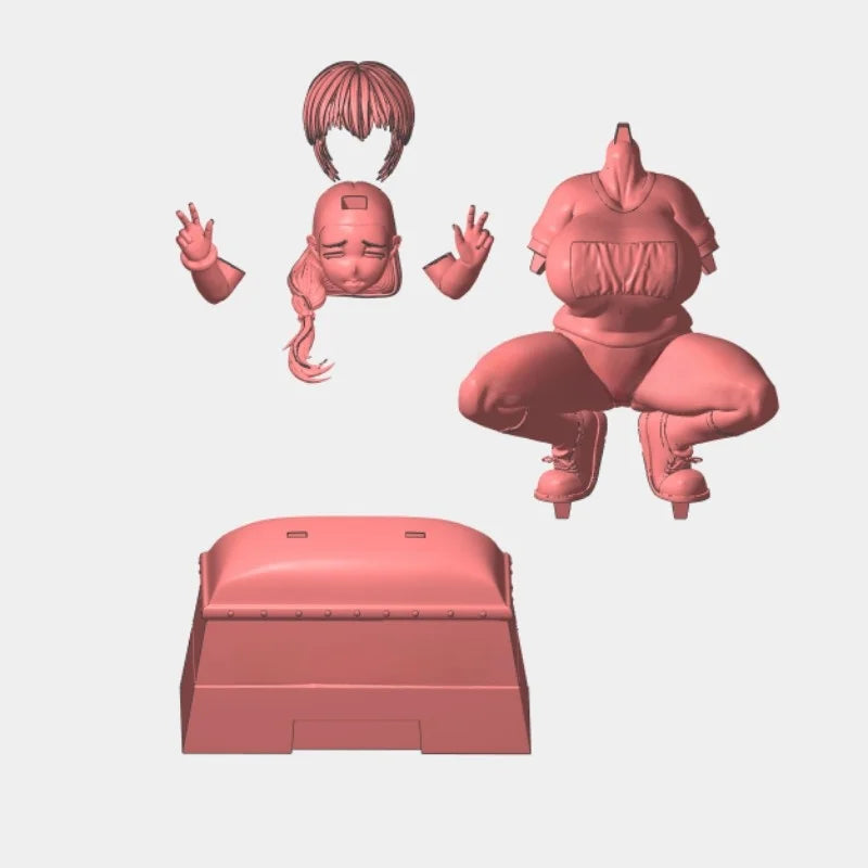 Resin White Mold Assemble High Precision 3D Print Game Figure Girl Uruibara Moon White Mold Kit Static Collectible Model