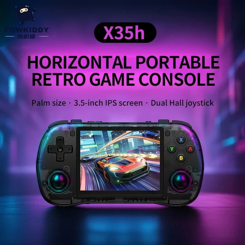 Powkiddy X35h 128G Retro Gaming Handheld 3.5 Inch IPS Screen Linux System 3000mAh Battery Children Gift Console