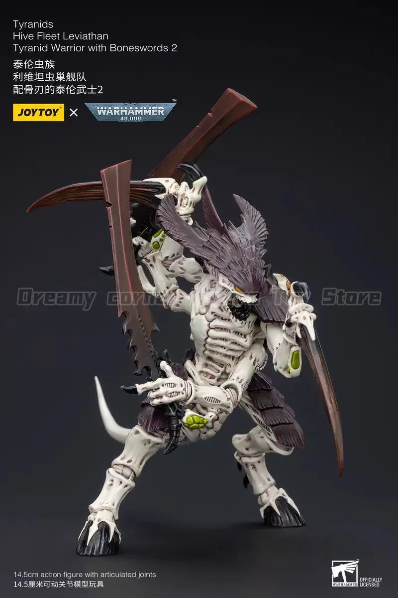 【In Stock】JOYTOY Warhammer 40K Tyranids Hive Fleet Leviathan Tyranid Warrior with Boneswords 2 1/18 Action Figure Articulated