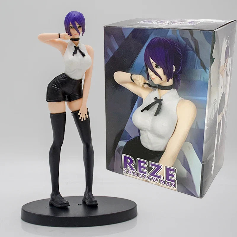 18cm Chainsaw Man Reze Hen Demon Anime Figure Denji/Power Action Figure Aki Hayakawa/Makima Bunny Girl Figurine Model Doll Toys