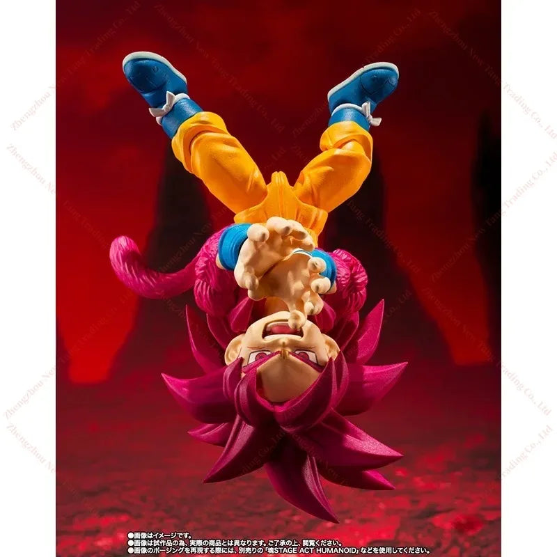 Original Bandai S.H.Figuarts SHF Super Saiyan 4 SON GOKU MINI DAIMA PVC Anime Action Figures Model Toy Gifts