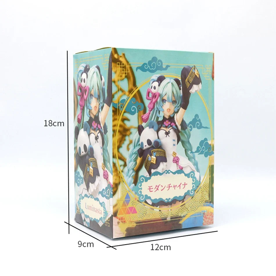 18cm Anime Hatsune Miku X Cinnamoroll Figure panda series Cute Statue  PVC Model Doll Toy children Birthday Christmas Gift
