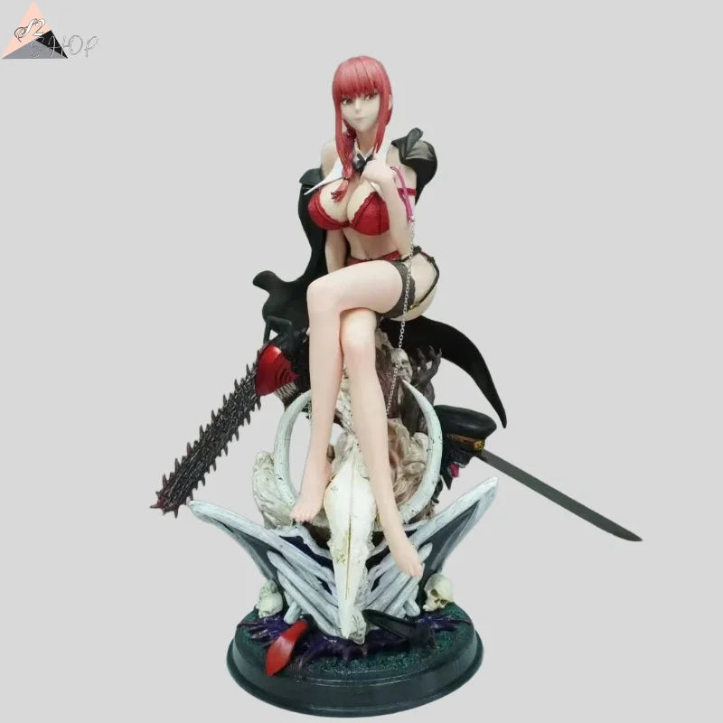 Chainsaw Man Makima Bikini Version Seated Statue, Interchangeable Parts & Poseable Figure, Anime Collectible Gift