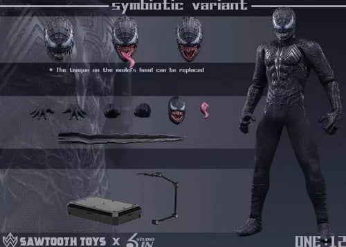 100% Original 6in Studio STM-20251 1/12 Scale 6in Venom Symbiotic Variant Double Headed Carving Full Set Anime Figures Toy