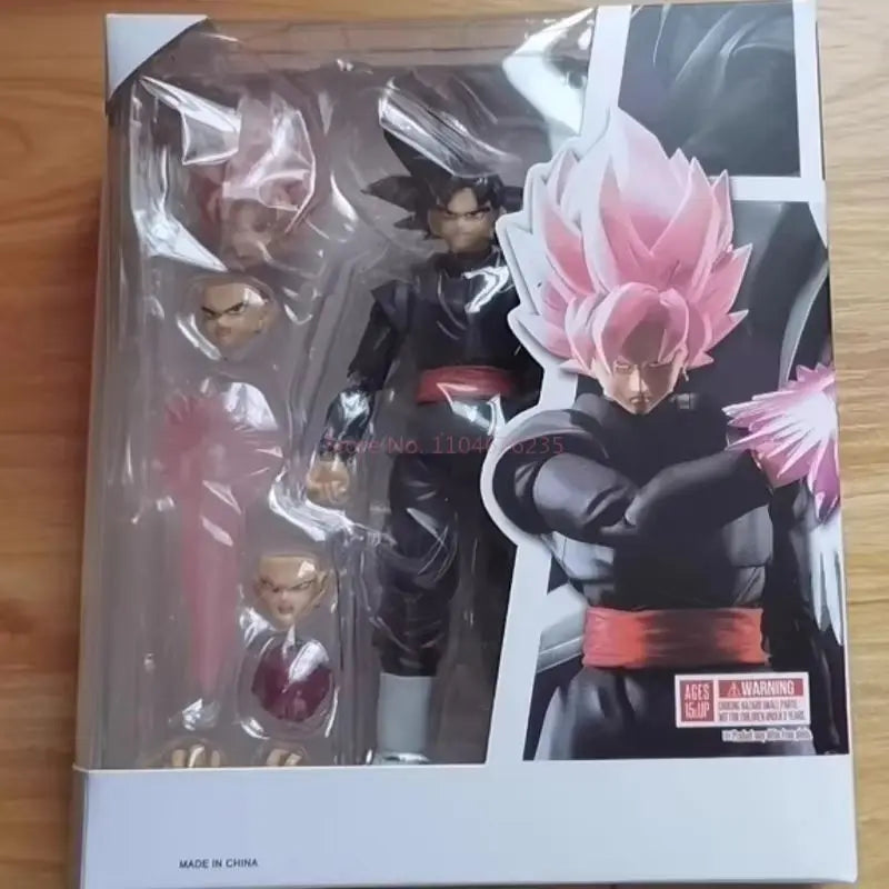 New 14cm Anime Dragon Ball Black Goku Zamasu Action Figure  Super Saiyan Movie Version Dbz Model With Multiple Accessories Toys