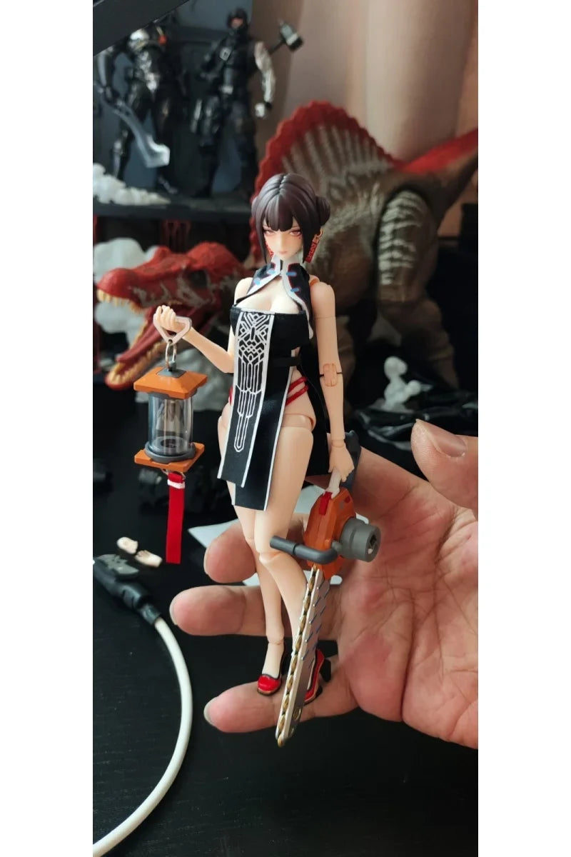 In Stock Mental Agent Maz-01 1/10 Female Cheongsam Lin Fengjiao Replaceable Face Shape Full Set 6in Action Figure Body For Gifts