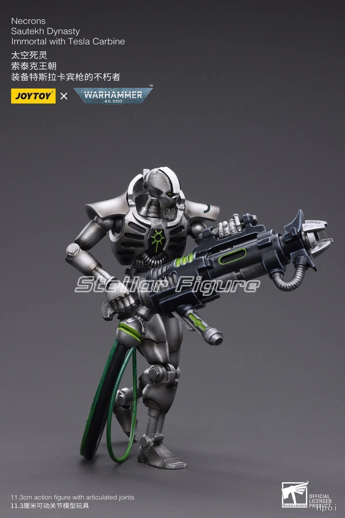 【SF】JOYTOY 1/18 Action Figure Necrons Sautekh Dynasty Deathmark lmmortal with Gauss Blaster Carbine Model Toys Gifts