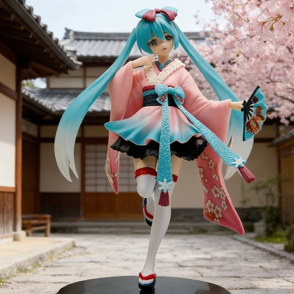 20cm Fashion Hatsune Miku Anime Figure Kimono Hatsune Miku Action Figures Kawaii Girl Figurine PVC Collection Model Toys wholesa