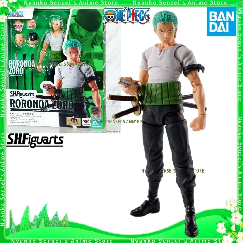 Bandai SHF One Piece Roronoa Zoro Dawn of The Adventure Action Figure Anime Model Trendy Toy Ornament Doll Collectible in Stock