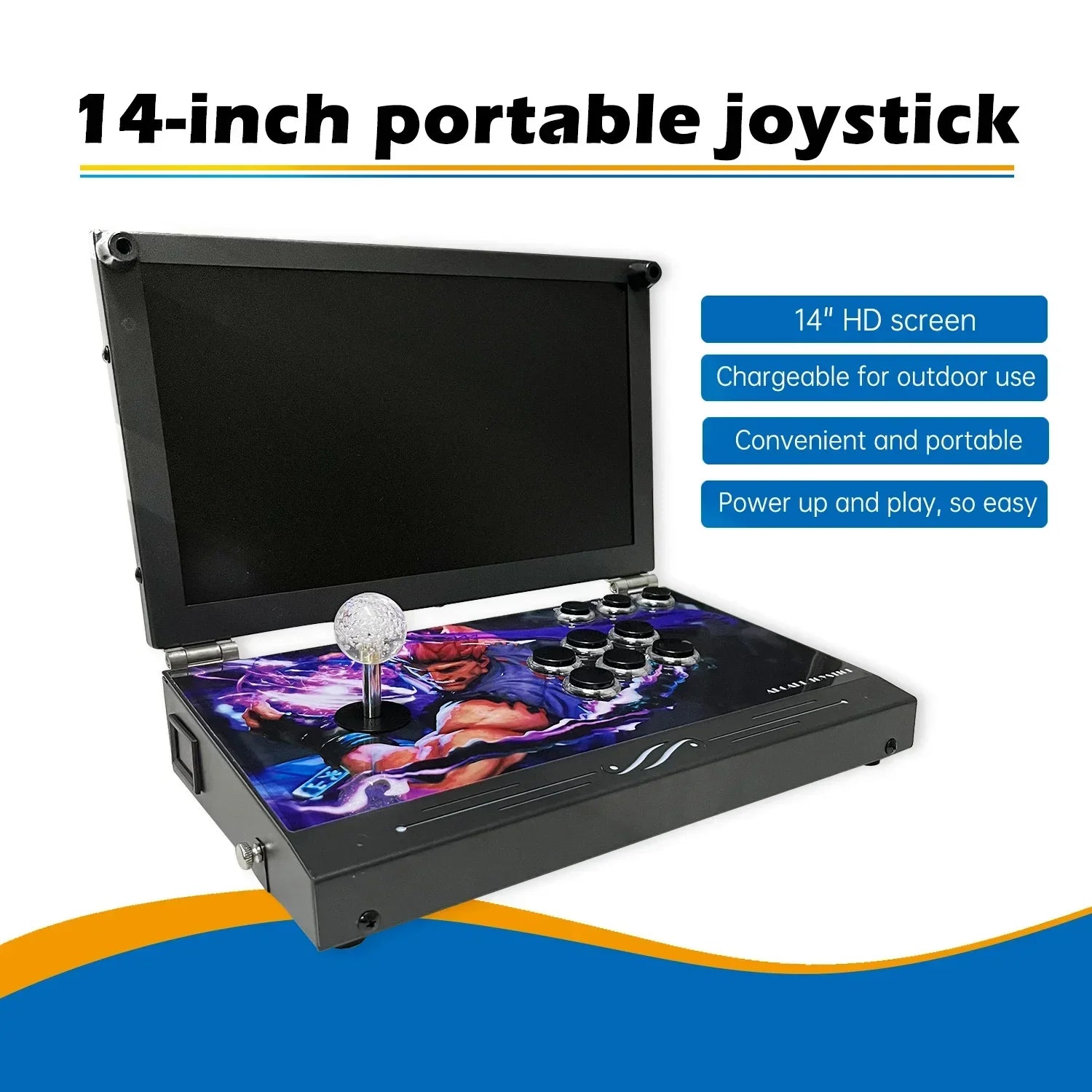 14-Inch 3D Pandora  26800 in 1 Console Folding Portable Arcade Console Pandora DX Box 720P HD Screen Mini Arcade Moonlight