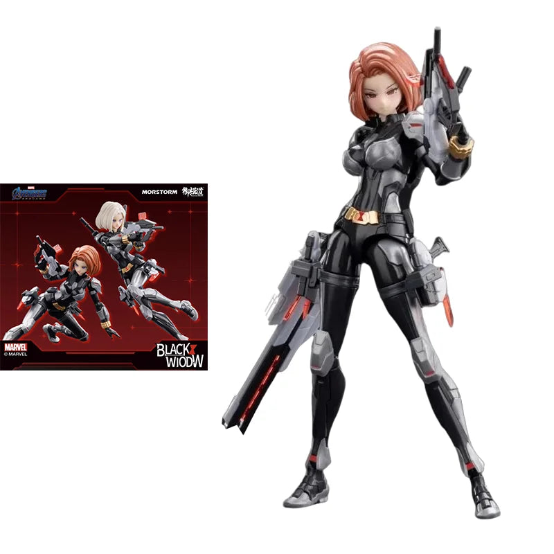 E-Model Original Marvel Comics The Avengers Anime Black Widow Mobile Suit Girl Action Figure Toys Model Gifts for Children