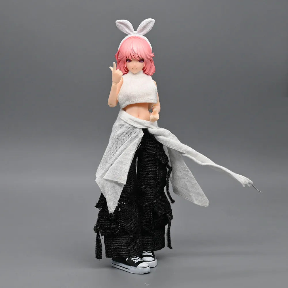 1/12 Scale KPOP style Female Work Pants Hip Hop Trousers Decoration Clothes Model Fit 6'' Romankey  Soldier Action Figure Body