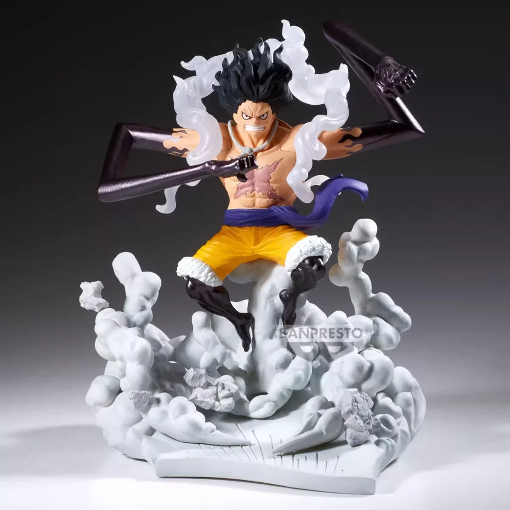 Original BANDAI BAPRESTO Anime ONE PIECE Kizaru Gear 4 Monkey D Luffy Senkou Zekkei Action Figure Toys PVC Model Collection