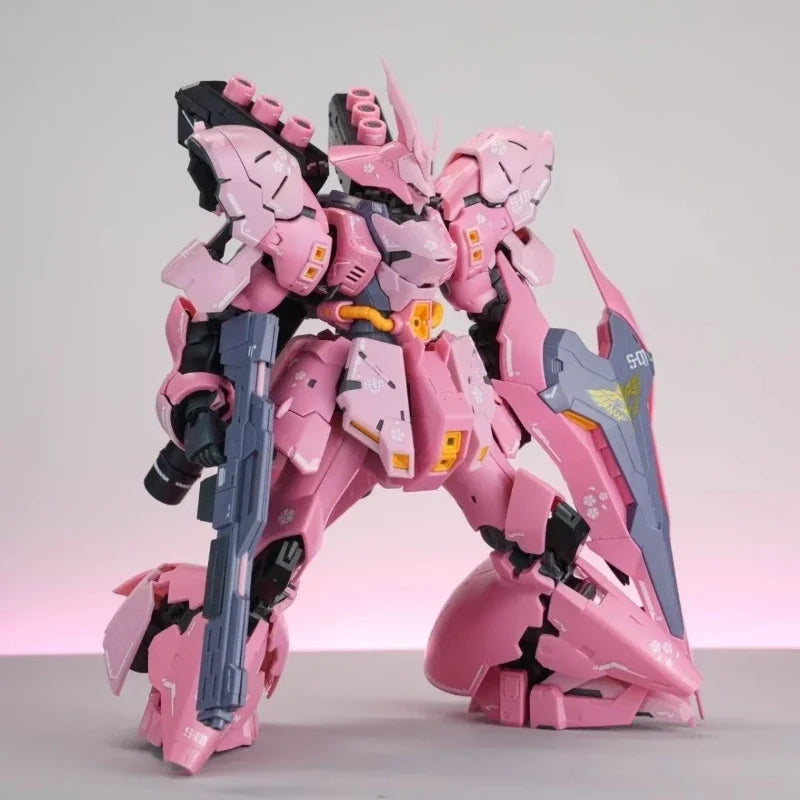 1/144 RG Sazabi Sakura Pink Assembly Mecha Action Figure Model Kit High Movable Toy With Water Slide Decal Desktop Ornament Gift