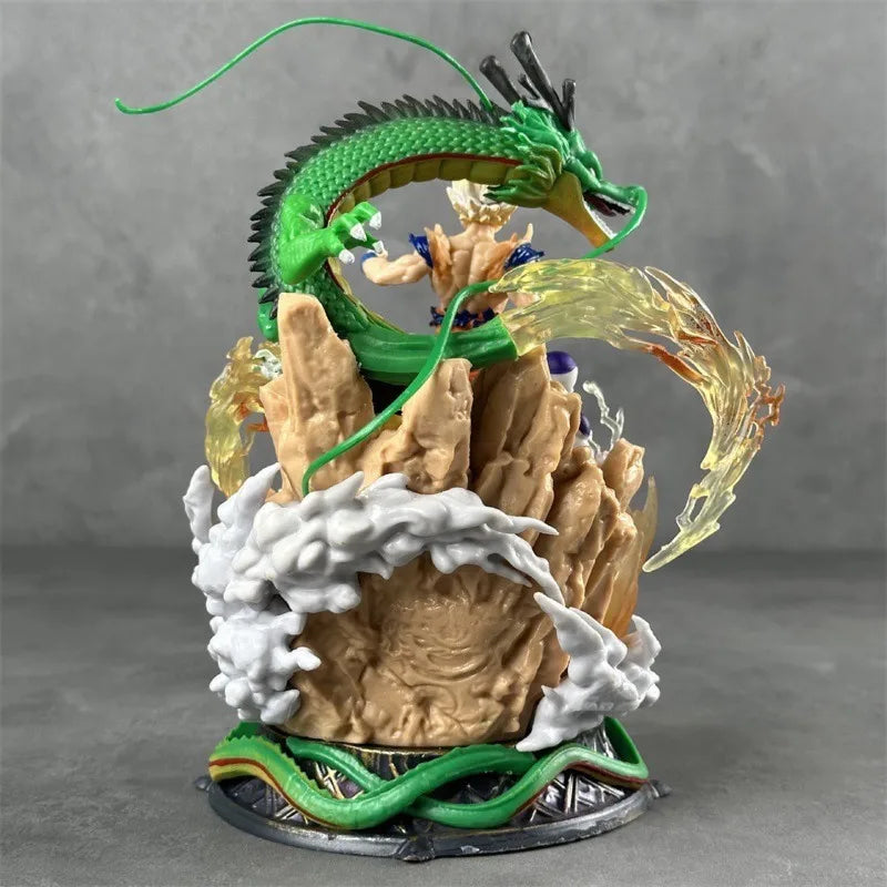 24cm Dragon Ball Figure Son Goku Anime Figurine Super Saiyan Goku Statue Shenron Frieza Buu Cell Models Collectble Toys Gifts