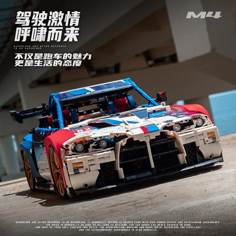 IN STOCK JD040 MOC Technical 1:8 Sports Car M4 Building Blocks Bricks Assembling Model Toys for Boys Christmas Gift Set Boys