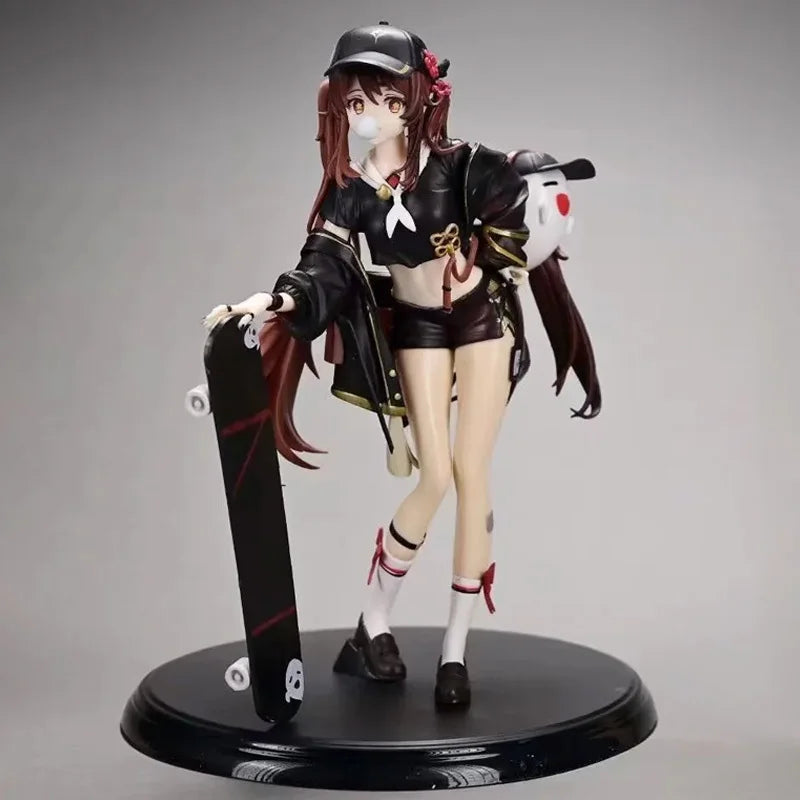 Anime Genshin Impact Hu Tao Actionfiguren Skateboard Mädchen Modell Puppen Sammlerstatue Trendiges Spielzeug Schreibtischdeko Geschenke