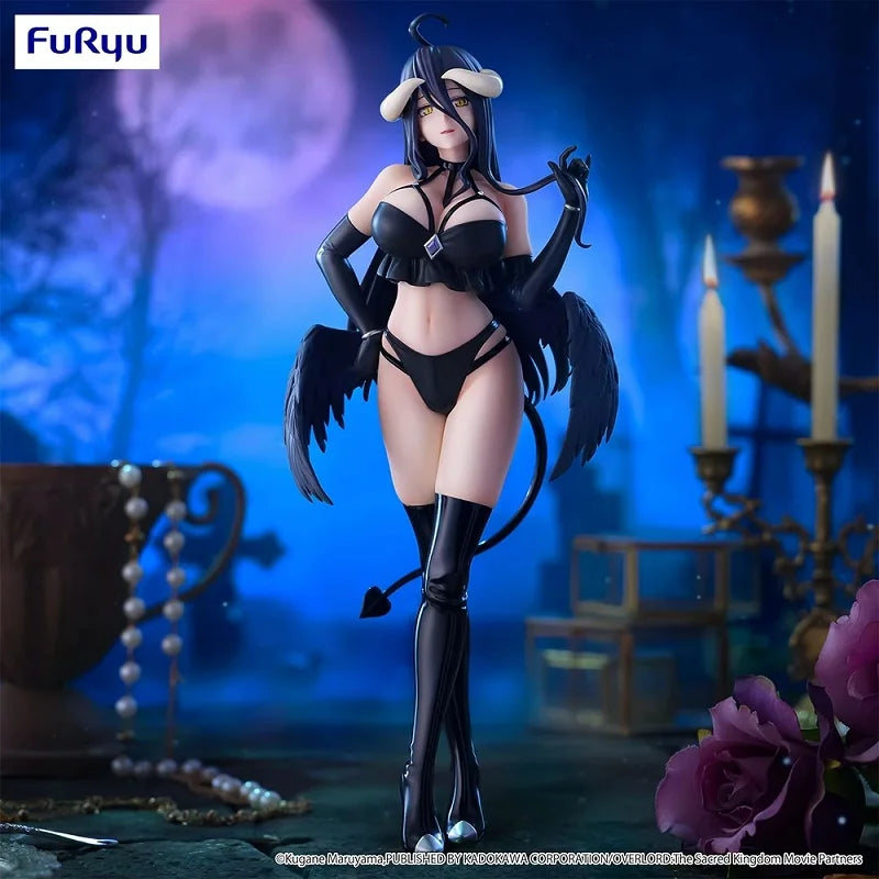 Original Furyu Bicute Dark Overlord Albedo Action Figure Anime Pvc Model Decoration Genuine Collectible Toys Birthday Gift
