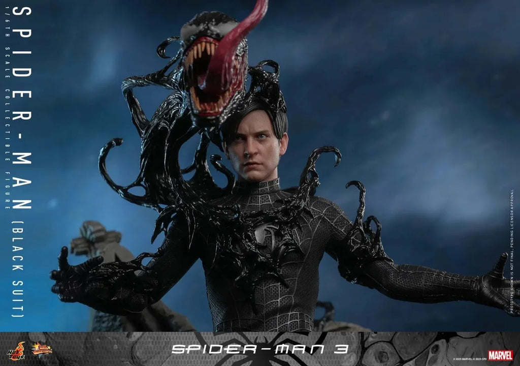 In Stock Hot Toys MMS727 1/6 Scale Men Soldier Spider-Man 3 Tobey Maguire Black Suit Full Set 12Inch Action Figure Body Model