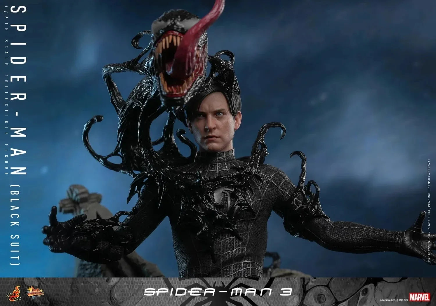 In Stock Hot Toys MMS727 1/6 Scale Men Soldier Spider-Man 3 Tobey Maguire Black Suit Full Set 12Inch Action Figure Body Model