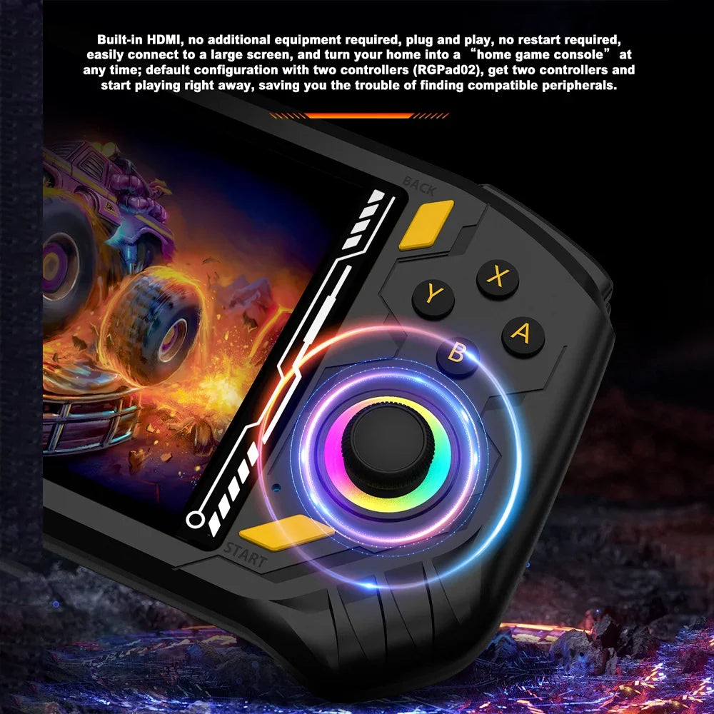 RG52 Mini Gaming Console Compatible with PSP Retro Portable Gaming Device RK3562 Chipset 5.5-inch Screen Supports WiFi and Bluet