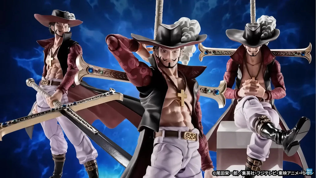 Original BANDAI Anime ONE PIECE Dracule HawkEyes Mihawk S.H.Figuarts Action Figure Toys PVC Model Collection