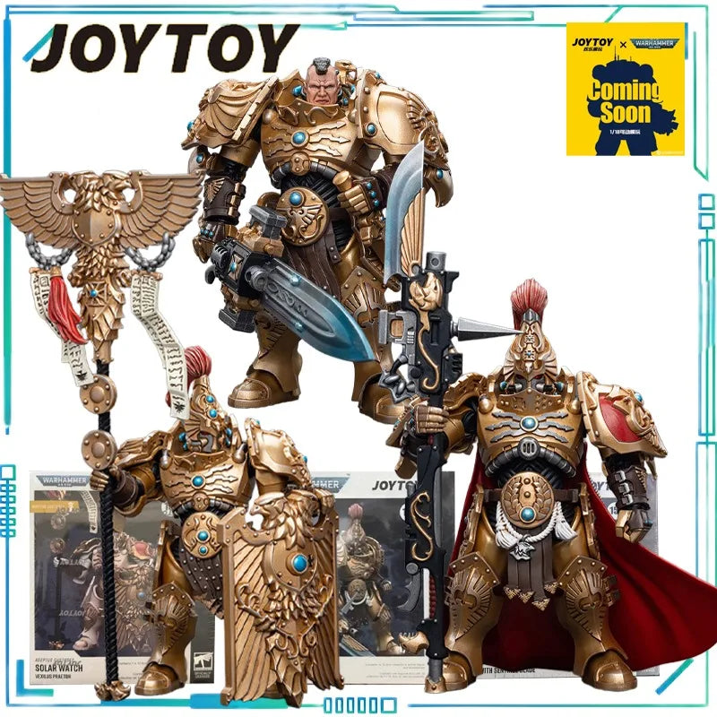JOYTOY Genuine JOYTOY X Warhammer 40K Series Company Commander A Guard Unit Flag Execution Officer Movable Model Boy's Gift