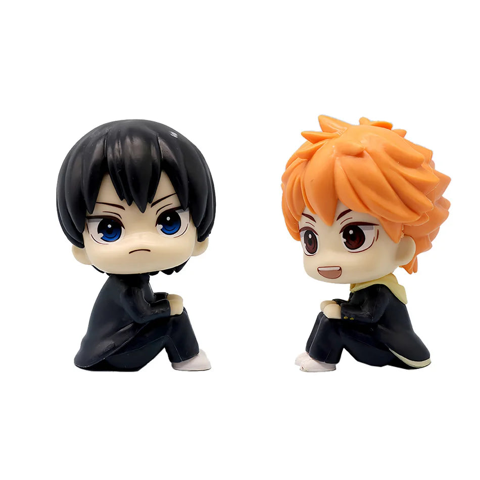 9cm Haikyuu!! Anime Figure Look Up Shoyo Hinata Action Figure Q Version Tobio Kageyama Figurine PVC Collection Model Doll Toys