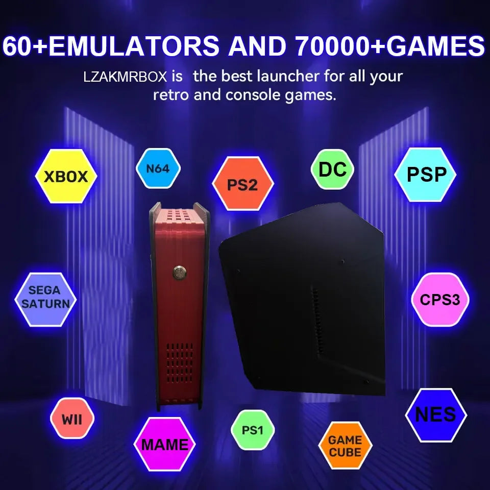 Retro X4 Gaming Console 8G RAM 2T Loaded 70000+ Games for Wii PS2 DC PSP GAMECUBE Plug-and-Play On TV Windows 11 Children's Gift