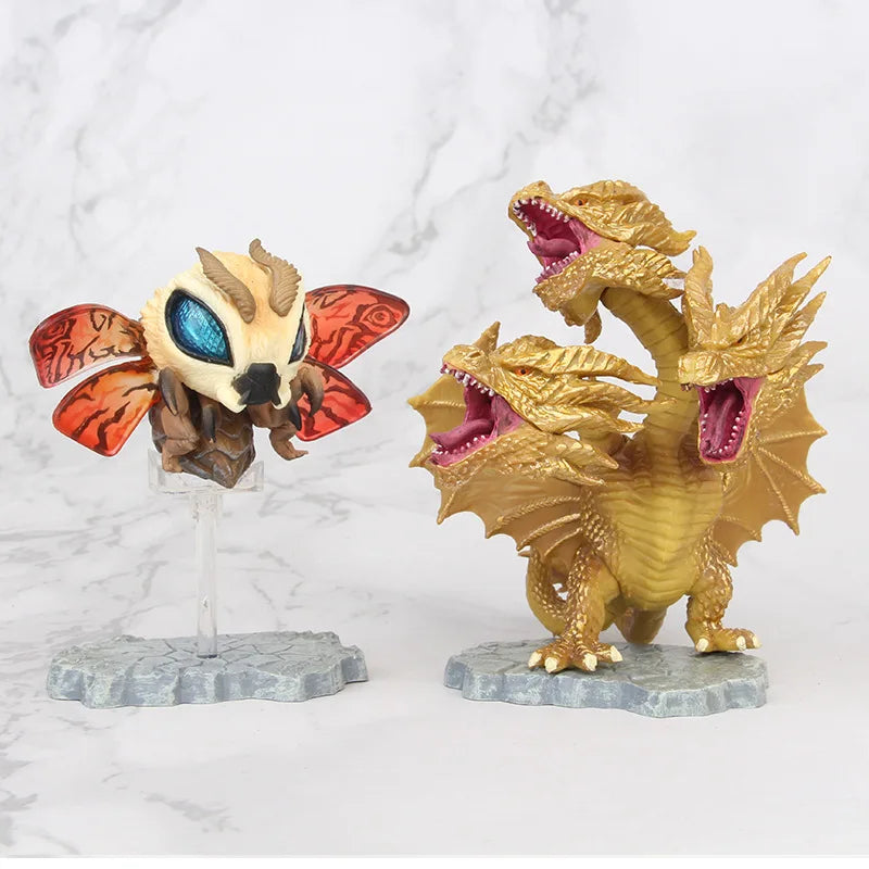 7pcs/set Dinosaur Movie Godzilla 2 Rodan Mothra King Ghidrah Q version PVC Action Figure Kids Gift 9cm