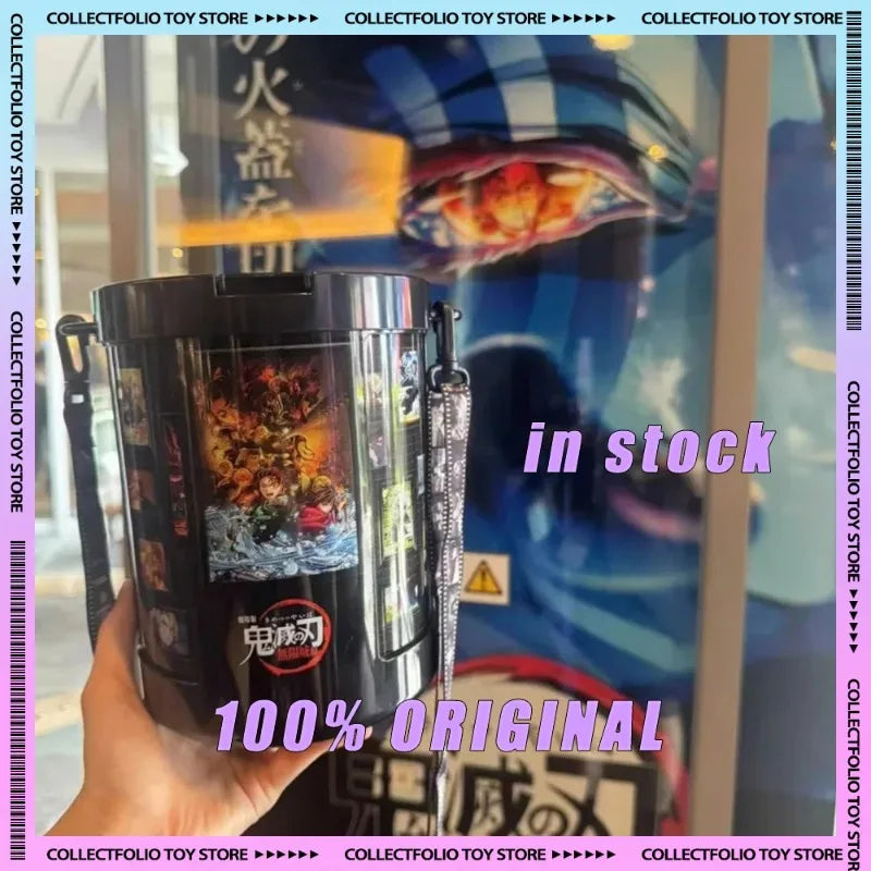 In Stock Original Anime Action Figures Demon Slayer Infinite City Chapter Models Toys  Popcorn Bucket Pvc Collection Decor Gifts