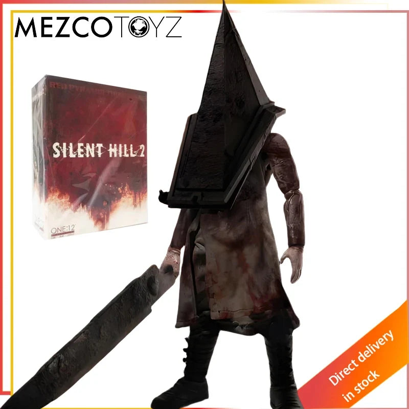 MEZCO TOYZ Original Red Triangle Head Super Big Knife Butcher Horror Game Crazy Toys Action Joint Mobility Figure Model Toys