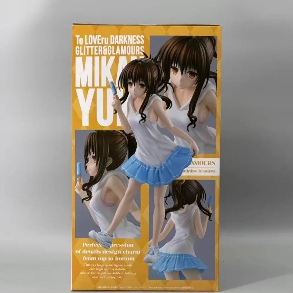 In Stock Bandai Original Genuine Banpresto Anime To Love-Ru Darkness Glitter&Glamours Yuuki Mikan 21cm Model Toy Figures Gift