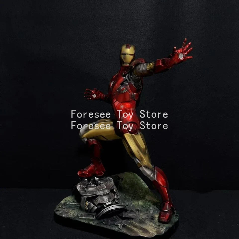 32cm Iron Man MK6 Figure The Avengers Anime Surroundings Figures Light-up Collection Desktop Decoration Best Gifts for Children