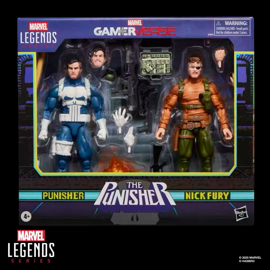 Legends Serie 6 Zoll Actionfigur Punisher Nick Fury 2er-Pack Set Original Sammlerstück PVC Modell Hochdetailliertes Spielzeug Superhelden-Fans