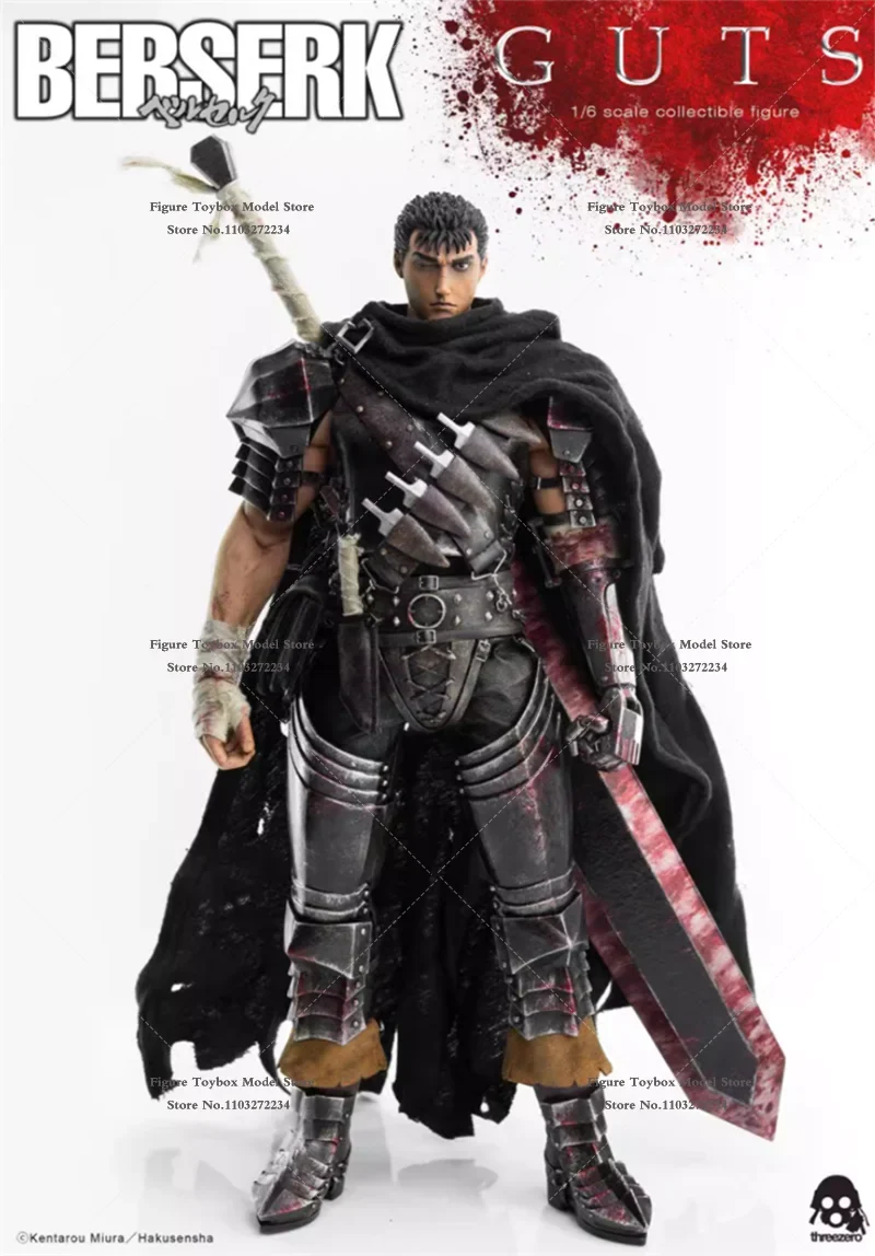 ThreeZero 3Z06750W0 1/6 Berserk Guts Damaged Anime Boy Action Figure Mini Big Sword Static Model Ornament 12" Full Set Soldier