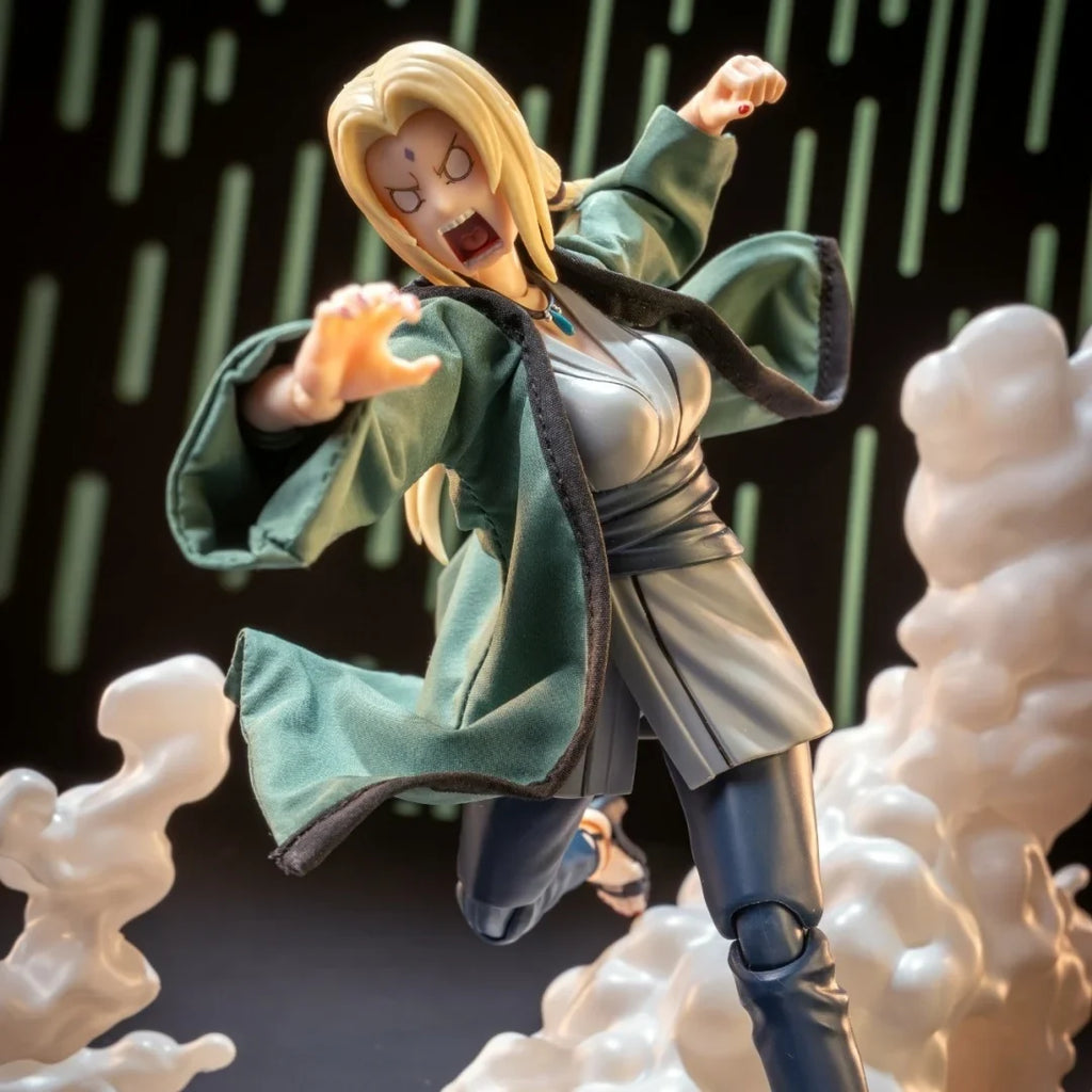 Naruto Shf Anime New Handmade Tsunade Coat Cloak Can be styled freely hat Clothes Built In Iron Wire Is Suitable for 1/12 Toys
