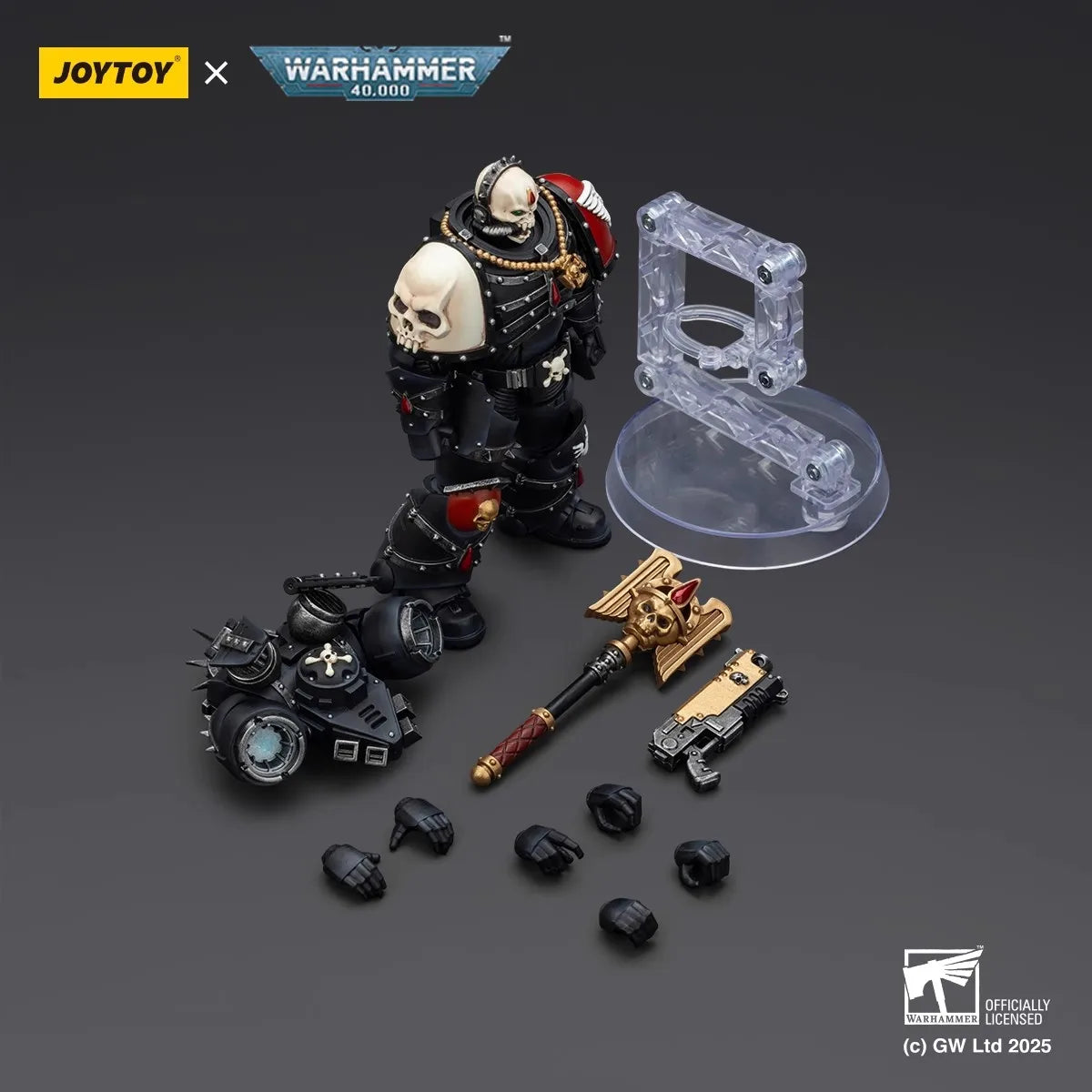 JOYTOY Warhammer 40K 1/18 Scale Blood Angels Lemartes With Jump Pack,Blood Crozius And Absolver Bolt Pistol Figurine Model Toy