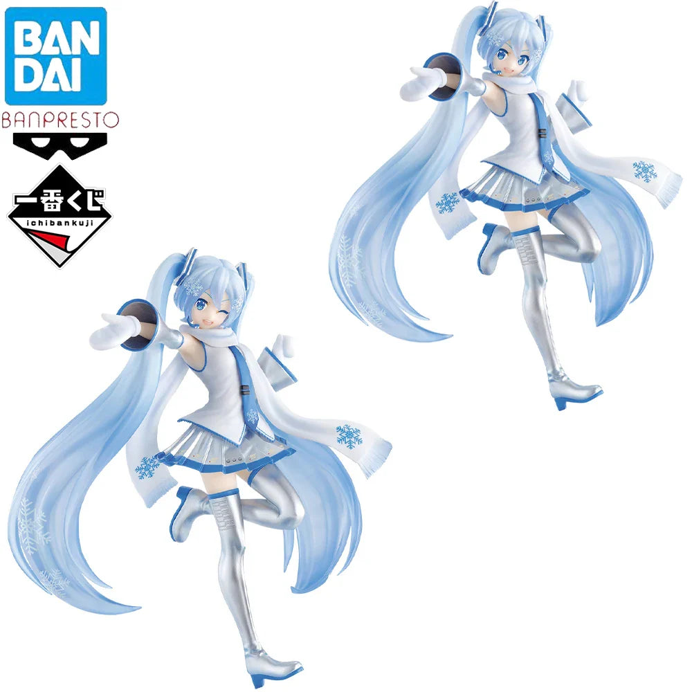 Auf Lager Original Banpresto Ichiban Kuji Hatsune Miku Snow Miku Figur Anime Echtes Sammlerstück Boxed Model Puppen Spielzeug Geschenk