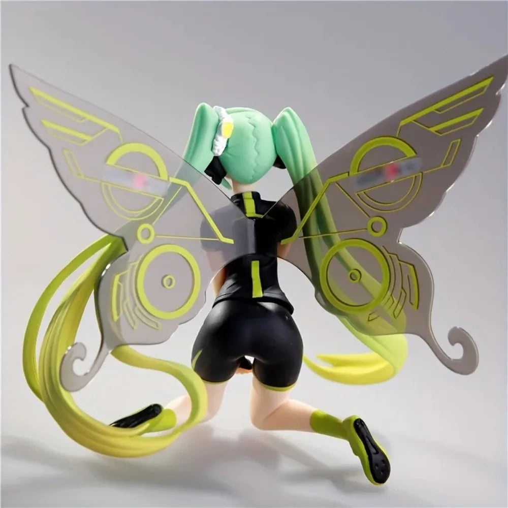 Anime Figure 12Cm Hatsune Miku Action Figures Kawaii Racing Butterfly Hatsune PVC Collectible Model Toys Girl Gift