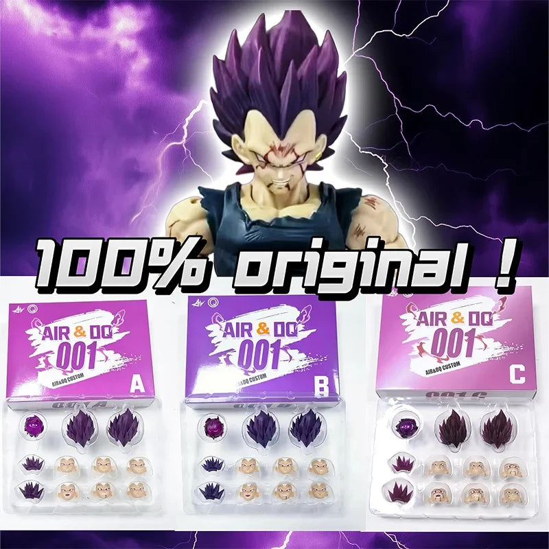 New Air&OQ Studio Dragon Ball Shf Super Saiyan SSJ Majin Vegeta Head Accessories Vegeta Action Figure Custom Heads Kit Model Toy