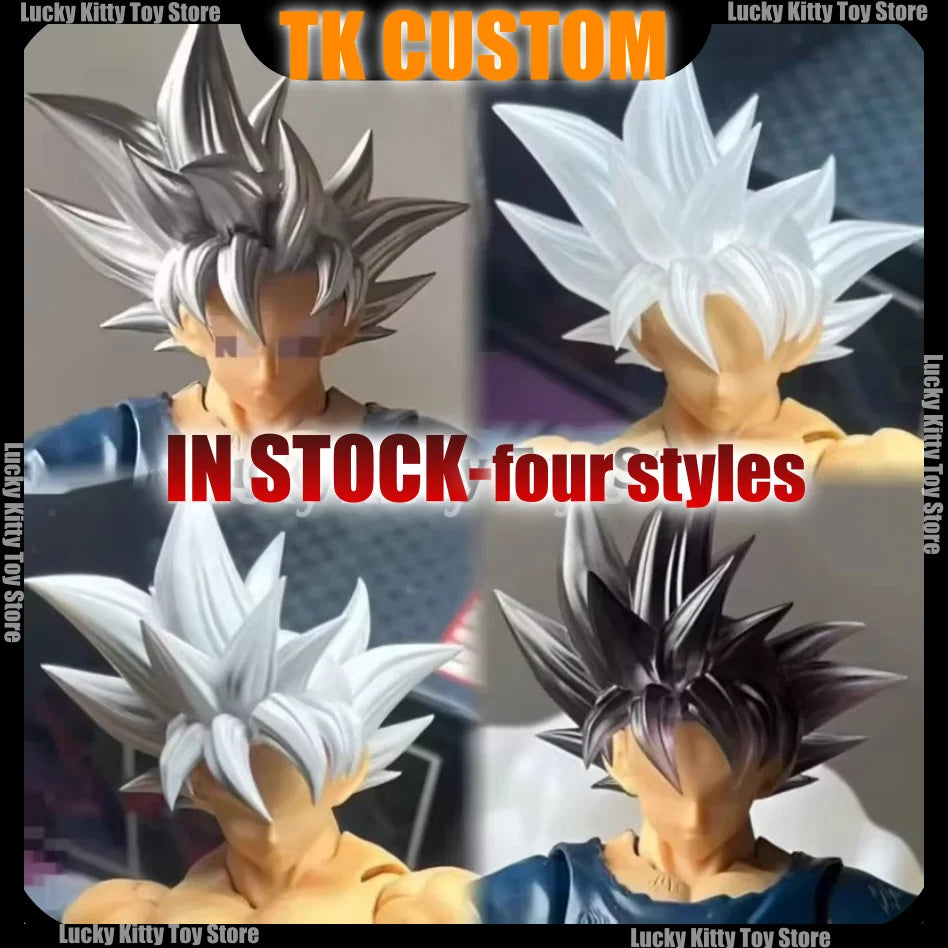 TK CUSTOM Son Goku Head Sculpt Dragon Ball Ultra Instinct Goku Head Accessories Anime Action Figure Figurine Model Toys Gifts