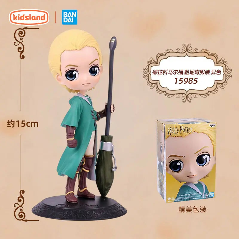 14cm Original Bandai Q Posket Harrys Potter Series Version Role Draco Malfoy Hermione Action Figure Anime Collectible Kids Dolls