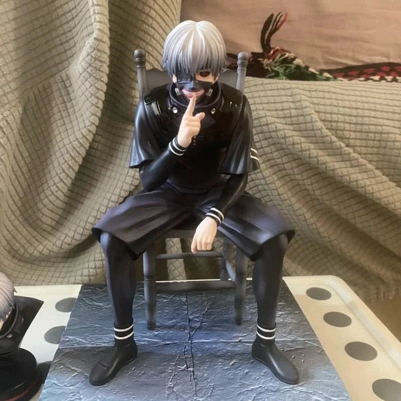 New Tokyo Ghoul Golden Wood Research Statue Model Collectible Figure Sitting Pose In Box Anime Surrounding Sculpture Toy Gift