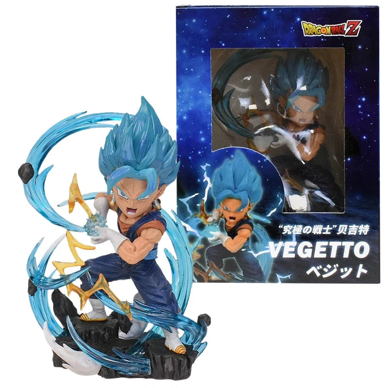 Q Version Dragon Ball Z Vegeta Figure Toys DBZ Vegetto Super Saiyan Cartoon Action Figurine PVC Collection Model Dolls Gifts Kid