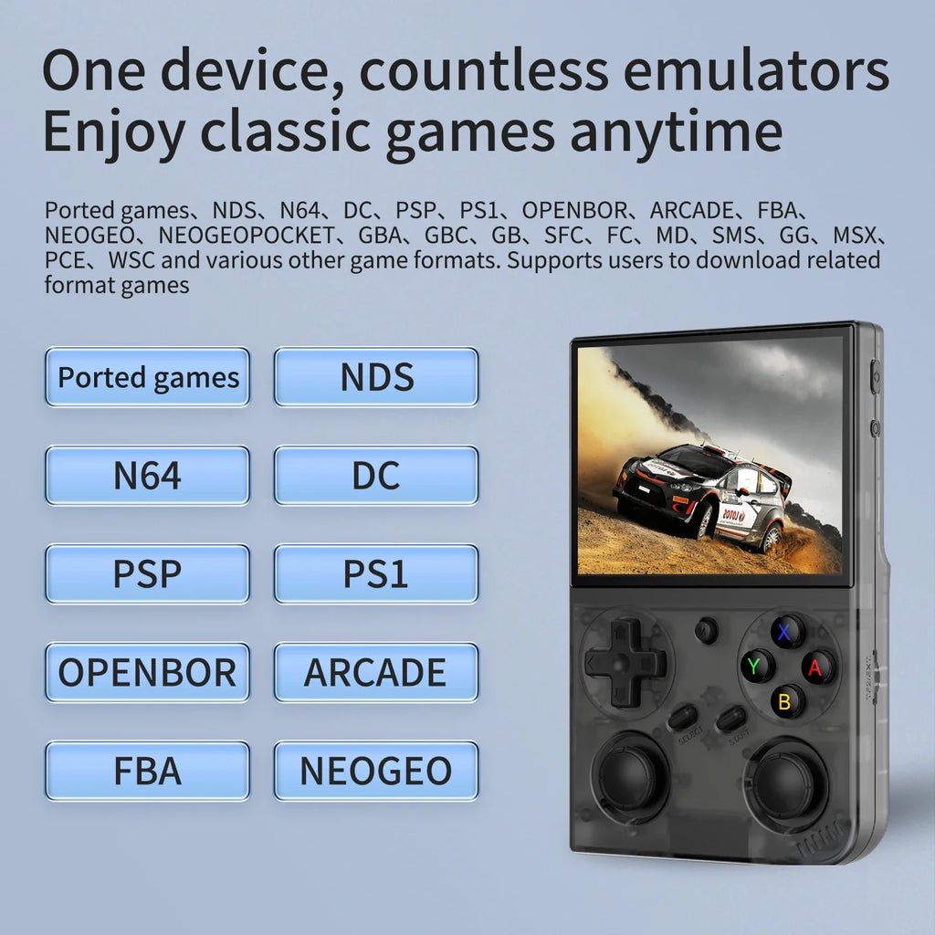 G350 Handheld Game Console 3.5'' IPS Screen Linux System Dual Joystick Vibration Motor Retro Portable Video Console Gift