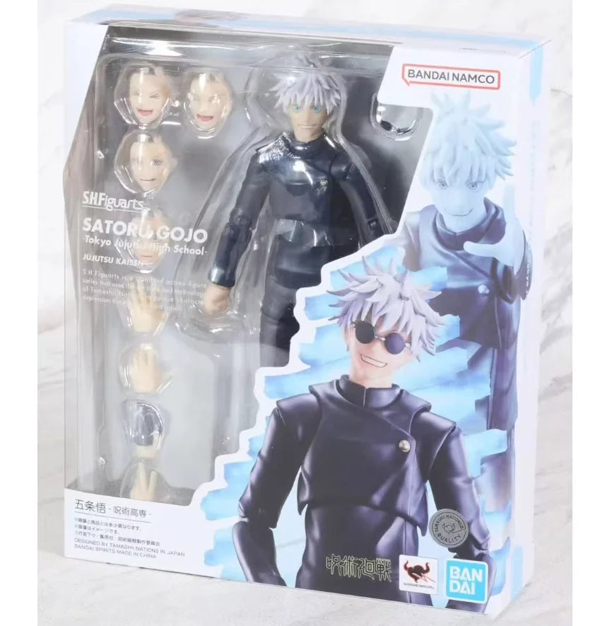 In Stock 100% Bandai SHF S.H.Figurats Jujutsu Kaisen Satoru Gojo High School Anime Action Figure Finished Model Toy Decoration